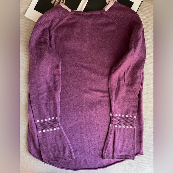 Smartwool Bell Sleeve Crew Neck Sweater In Sangria Heather Size M - Picture 14 of 16